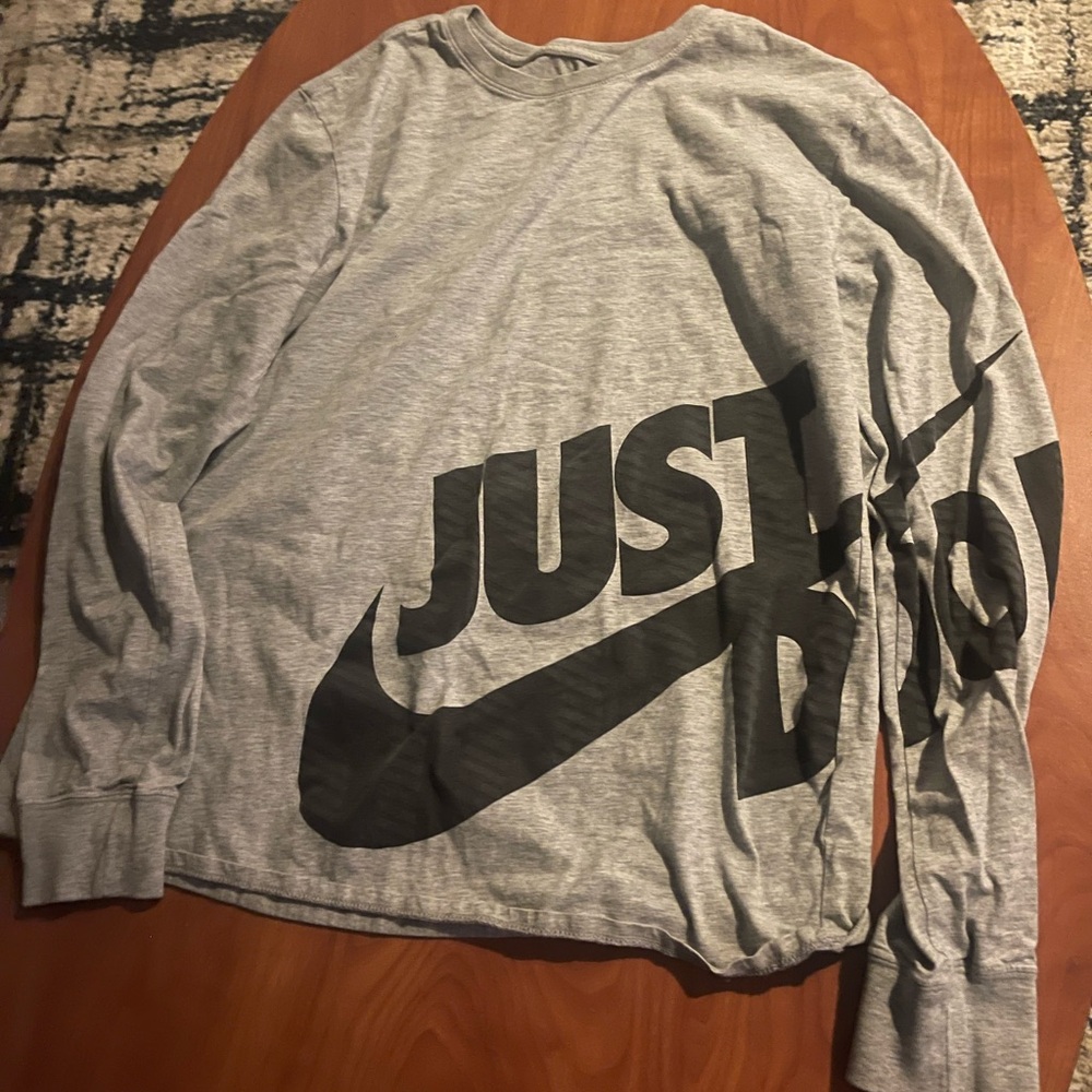 Nike Heather Grey Crewneck Tee with Subtle White Logo